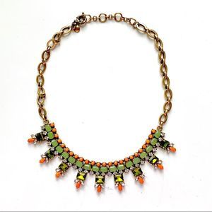 J. Crew Green Orange Jewel Necklace